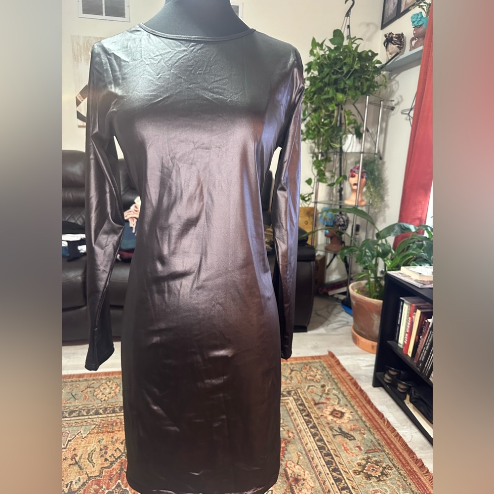 Pleather, mini/ mid length dress